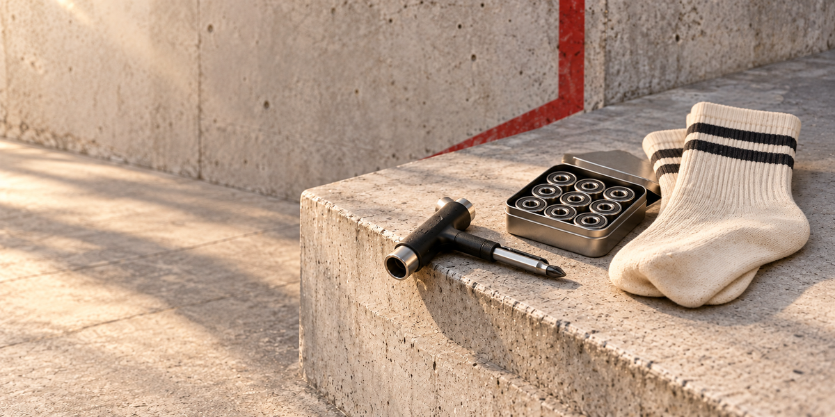 Geschenke unter 25 € auf hellem Beton im warmen Sonnenlicht