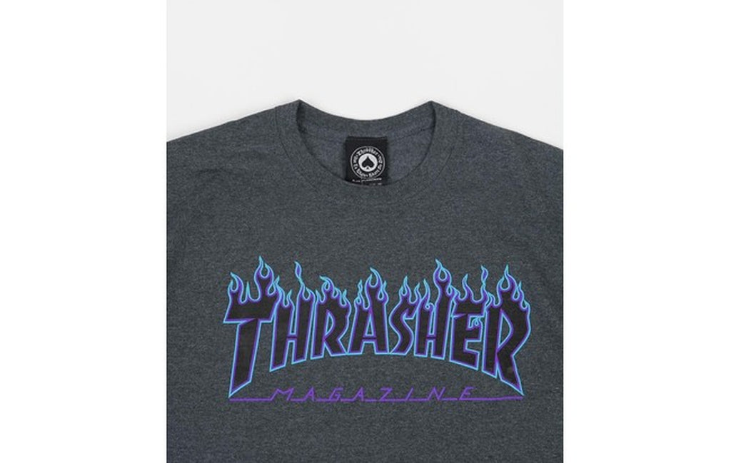 Thrasher Flame Logo T-Shirt Dark Heather - M