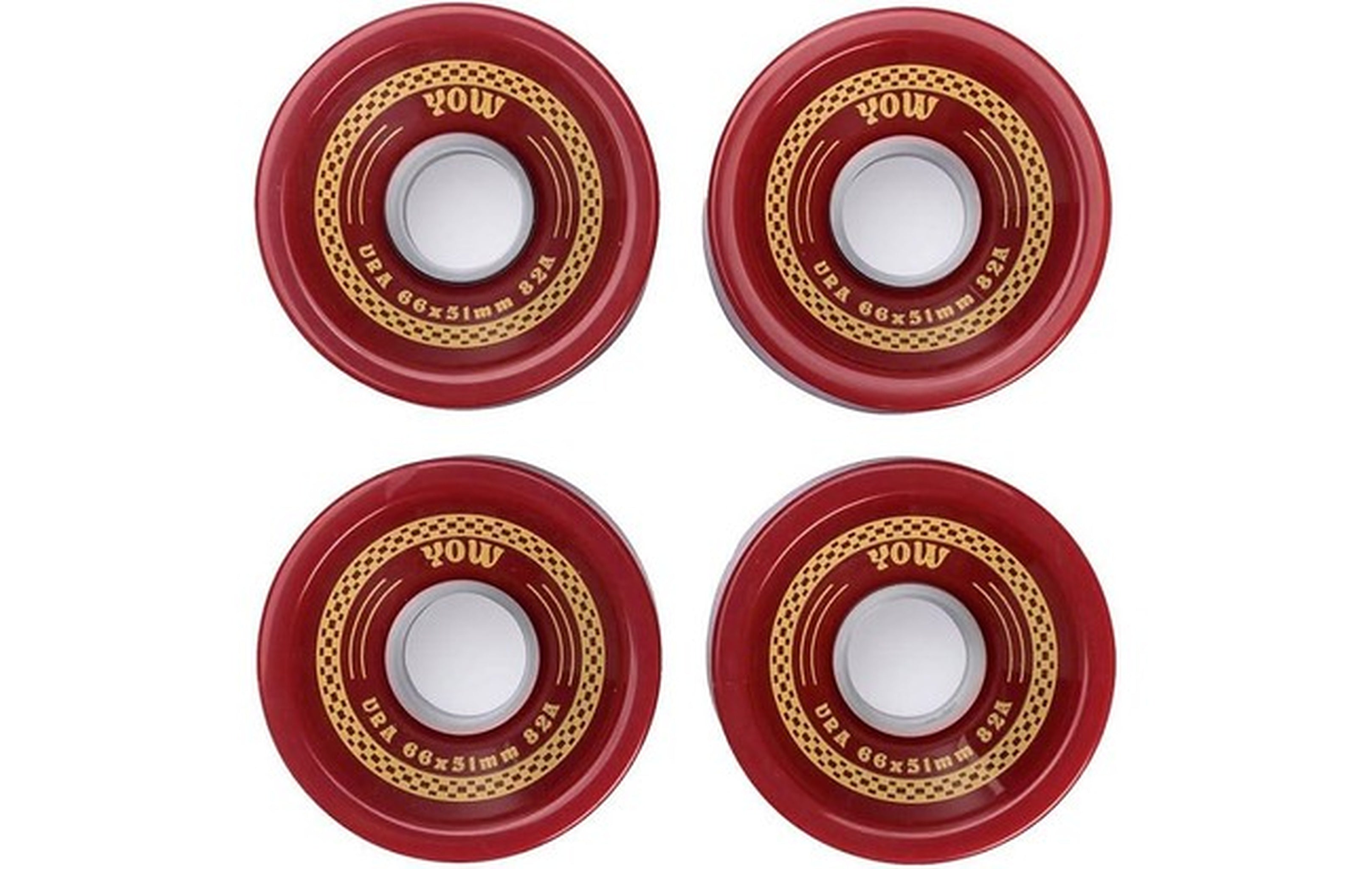 Ura Wheels 66mmx51mm  Ketchup shr 82a Yow Wheels Pack Set
