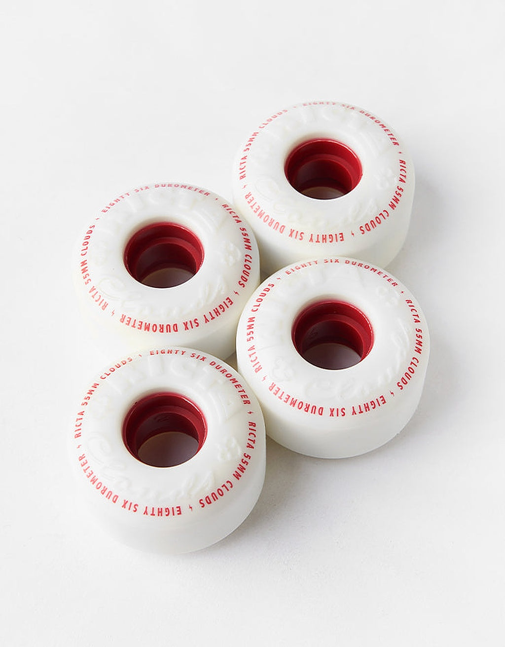 Ricta Clouds 86A Skateboard-Rollen – 53 mm (White / Red)