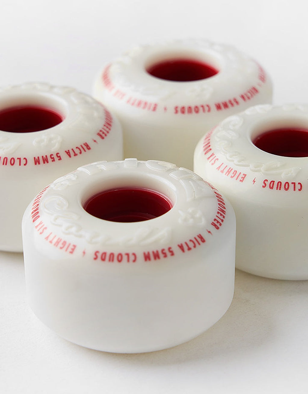 Ricta Clouds 86A Skateboard-Rollen – 53 mm (White / Red)