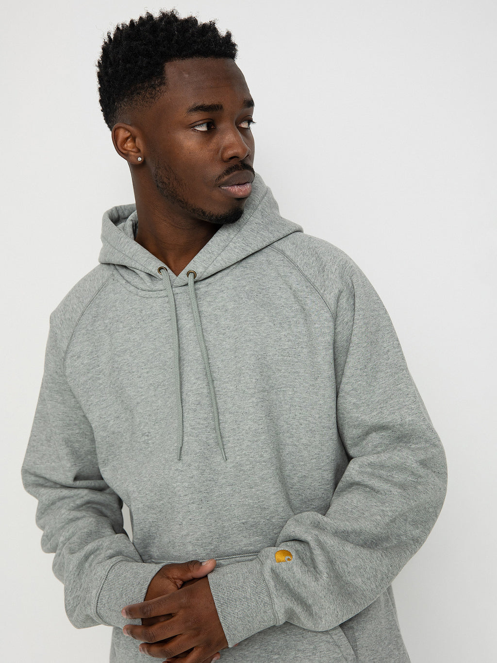 Carhartt WIP Hooded Madison Jacket – Grey Heather / Wax, Größe L