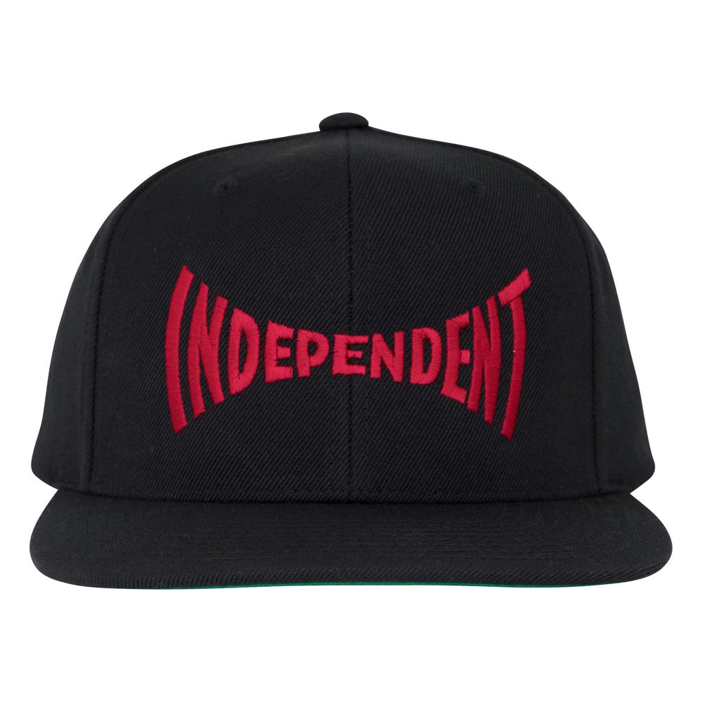 Independent Snapback Structured Cap – Schwarz / Dunkelrot