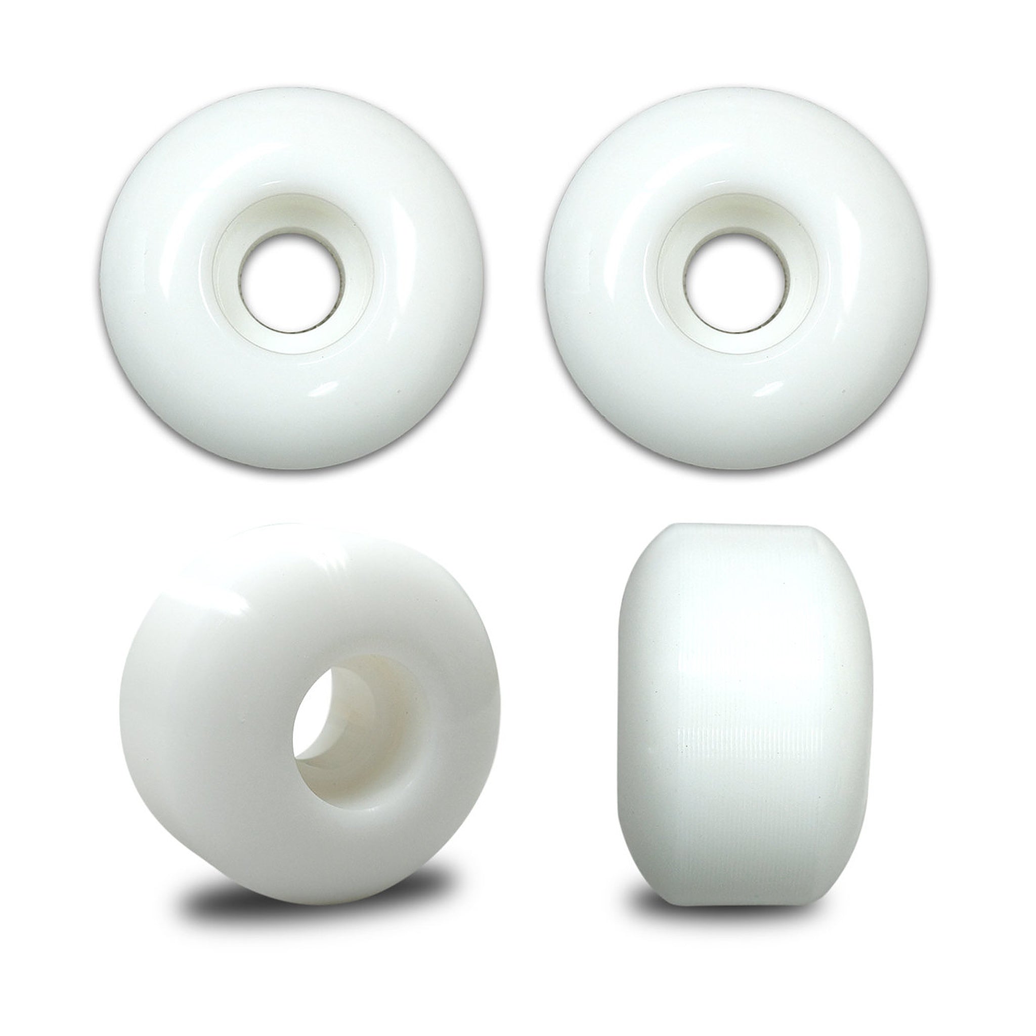 Premium Blank Skateboard Wheels White 99A 54mm