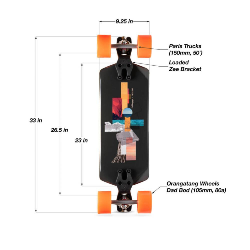 Loaded Fathom 33 Complete Longboard / Wheels Dad Pods 105 mm