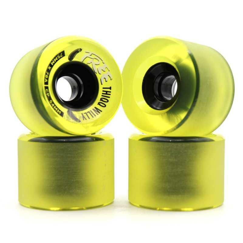 Free Wheels Thiqq Willy 75mm 78A Longboard Gold standard 